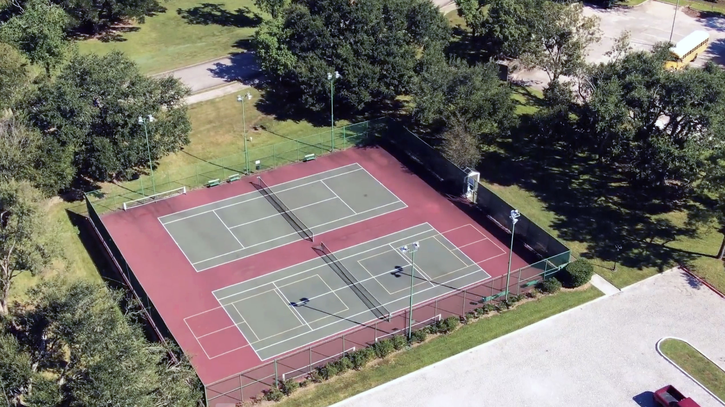 Aerial view of tennis courts at CountryPlace community