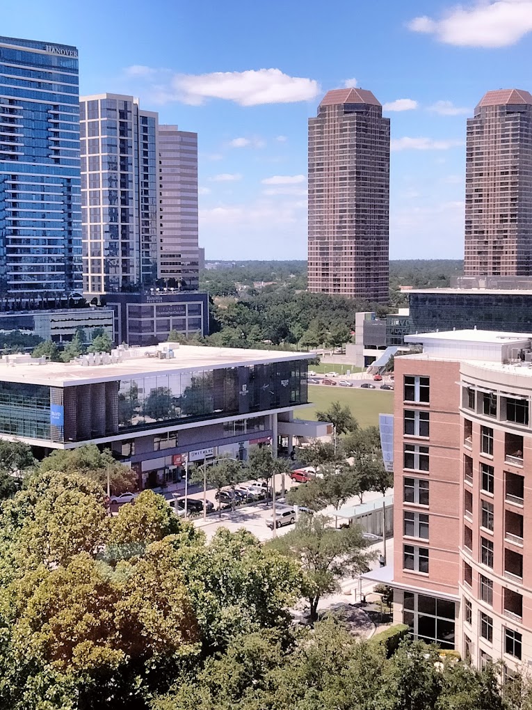 View from The Lofts on Post Oak toward the Galleria-district skyline in Houston